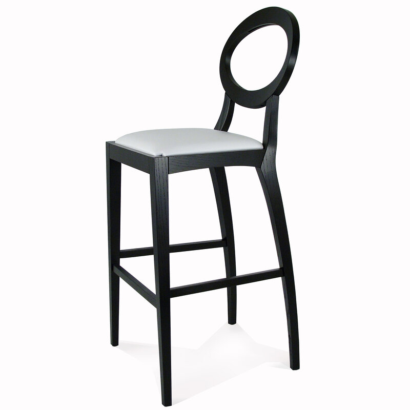 Busetto S085ES Contemporary barstool in beech or ash solid wood, available in a choice of finishes 1