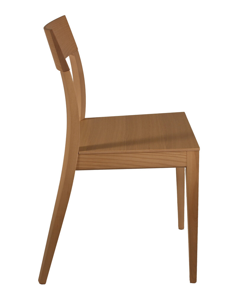 Busetto S090L Contemporary chair in ash or beech solid wood with ash or beech playwood seat, available in a choice of finishes 2