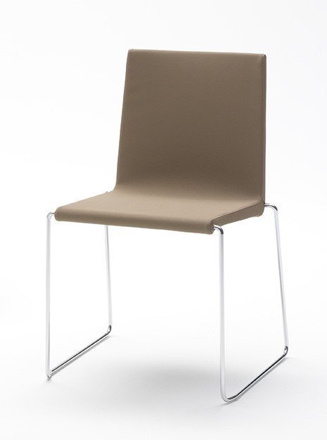 Busetto S454IM Modern chair with metal sled base, available in chromed or black colour finish 1