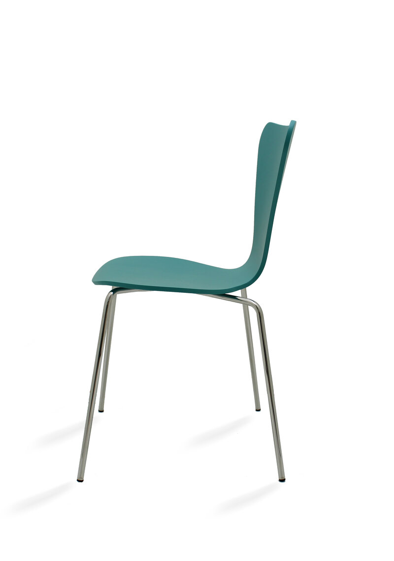 Busetto S406L Contemporary chair with chromed metal base 2