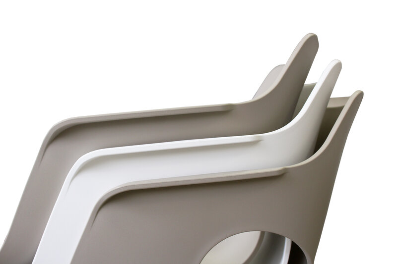 Busetto S447I Modern armchair with metal base, available in 3 finishes: chromed, white or anthracite grey painted 2
