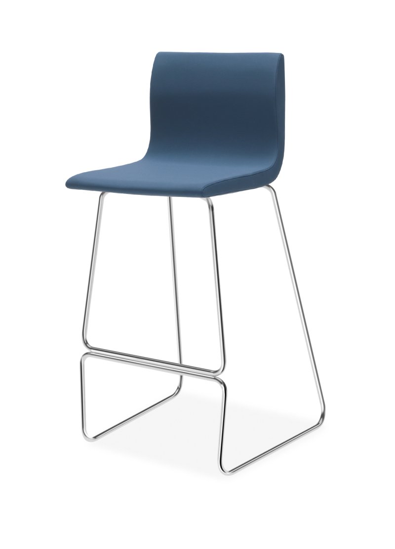 Busetto S438S Modern barstool with metal sled base, available in chromed or black colour finish 1